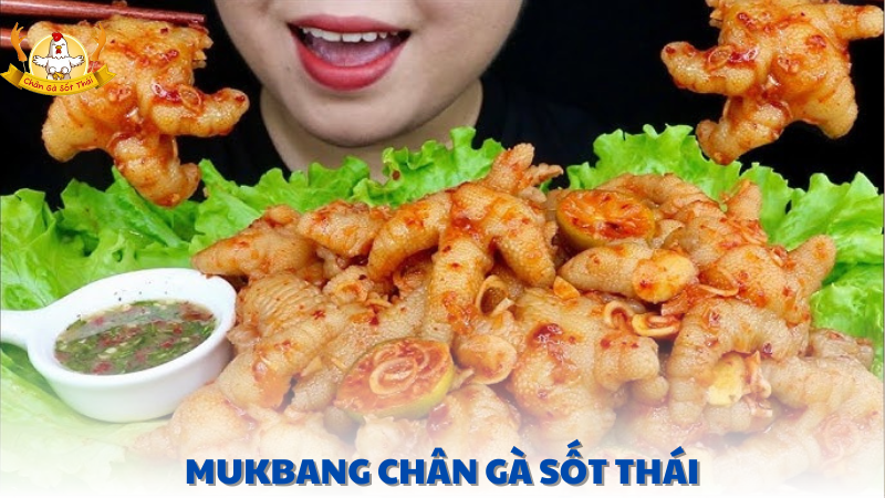 mukbang chân gà sốt thái